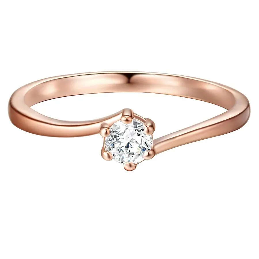 Trilani Ring aus Sterling Silber in roségold mit Zirkonia Ringe 1 ct Weiss Damen