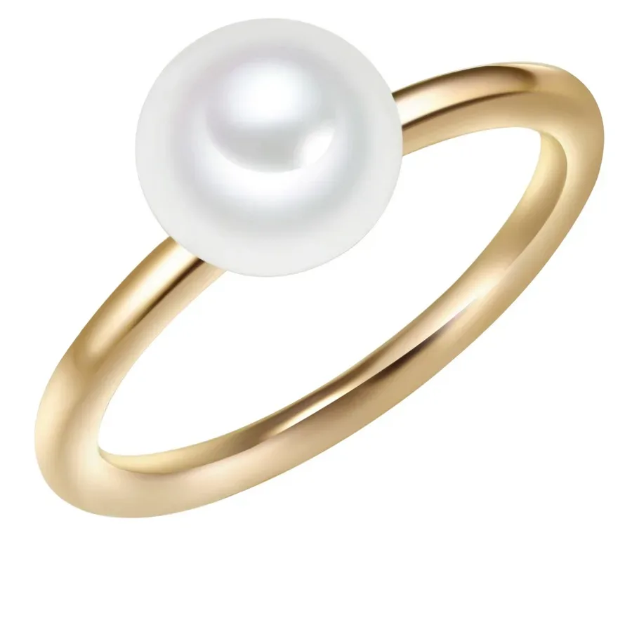 Valero Pearls Ring aus Sterling Silber in gelbgold mit Süßwasser-Zuchtperle Ringe 1 ct Damen