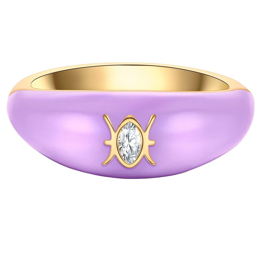 Glanzstücke München Ring Sternzeichen Fische aus Sterling Silber in Gelbgold mit Zirkonia Ringe 1 ct Damen
