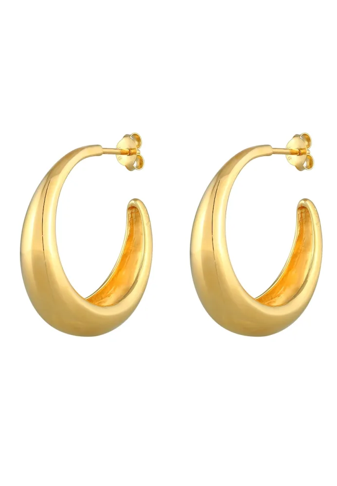 Elli Creolen Hänger Chunky Hoops Basic Cool 925 Silber Ohrringe 1 ct Damen
