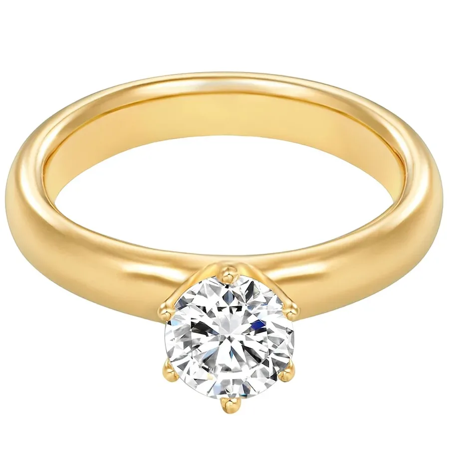 Trilani Ring aus Sterling Silber in gelbgold mit Zirkonia Ringe 1 ct Damen