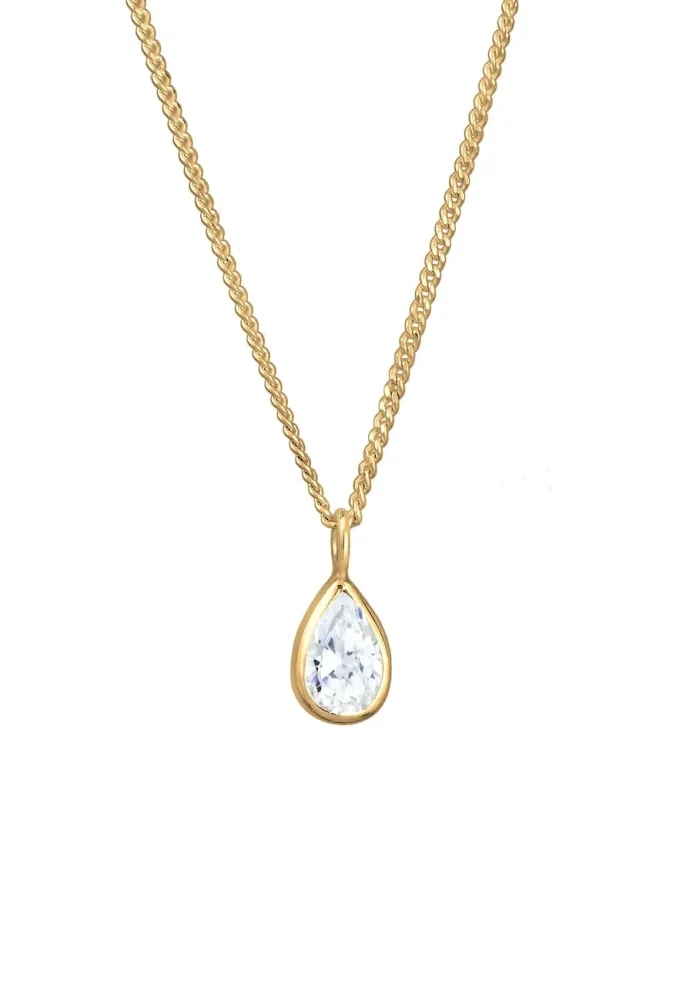 Elli Zirkonia Tropfen 925 Sterling Silber Ketten 1 ct Damen