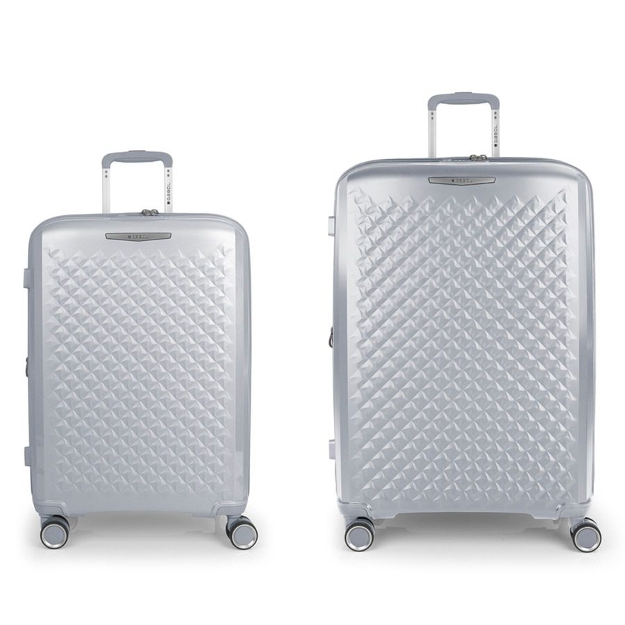 Gabol Queens 4 Rollen Kofferset 2-teilig mit Dehnfalte Reisetaschen 1 ct Silber Herren