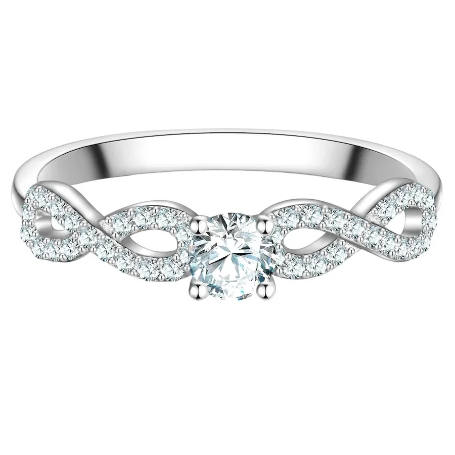 Trilani Ring Infinity aus Sterling Silber in silber mit Zirkonia Ringe 1 ct Damen