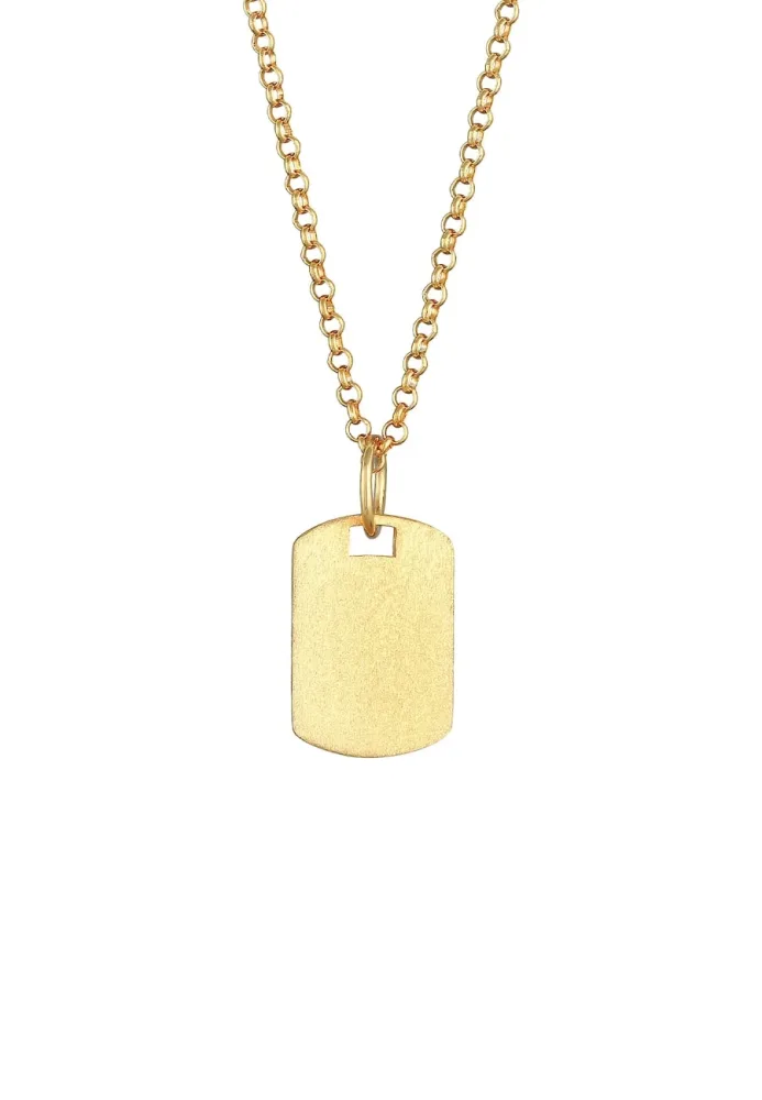 Kuzzoi - Halskette Marke Military Platte Brushed, 50 CM, Gold