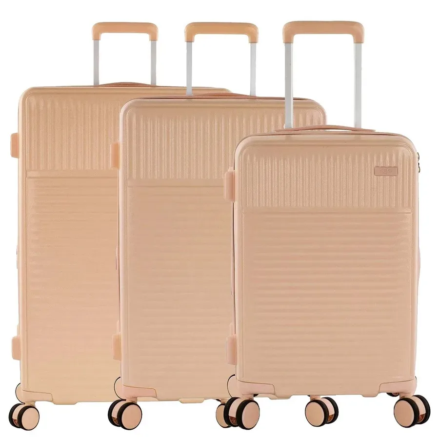 Heys Pastel 4 Rollen Kofferset 3-teilig mit Dehnfalte Reisetaschen 1 ct Coral Herren
