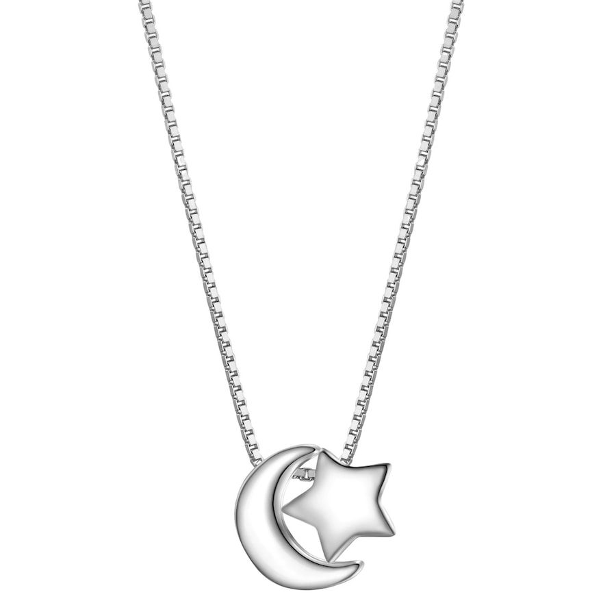 Glanzstücke München Halskette Mond/Stern aus Sterling Silber in silber Ketten 1 ct Damen