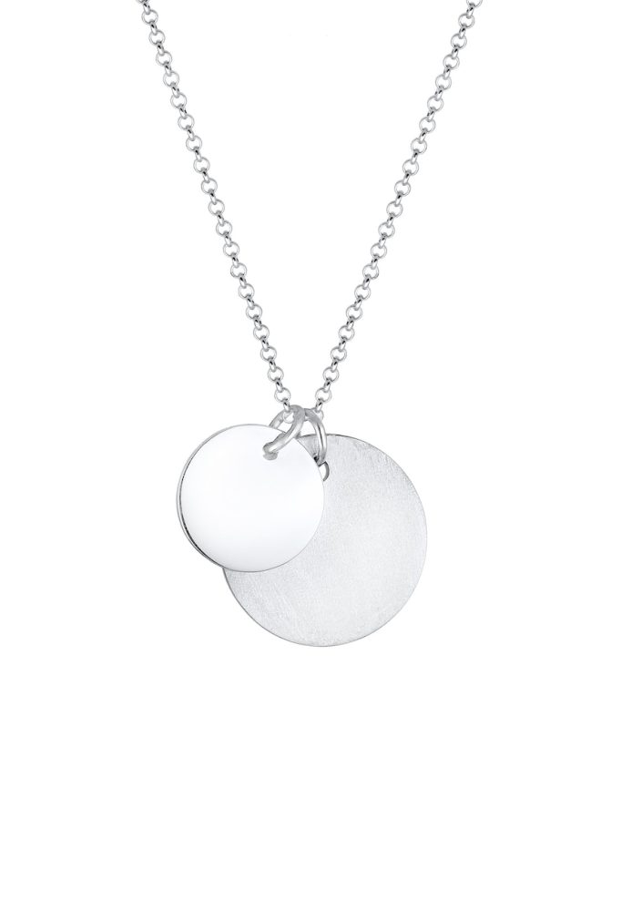 Elli - Halskette Kreis Anhänger, 60 cm, Silber