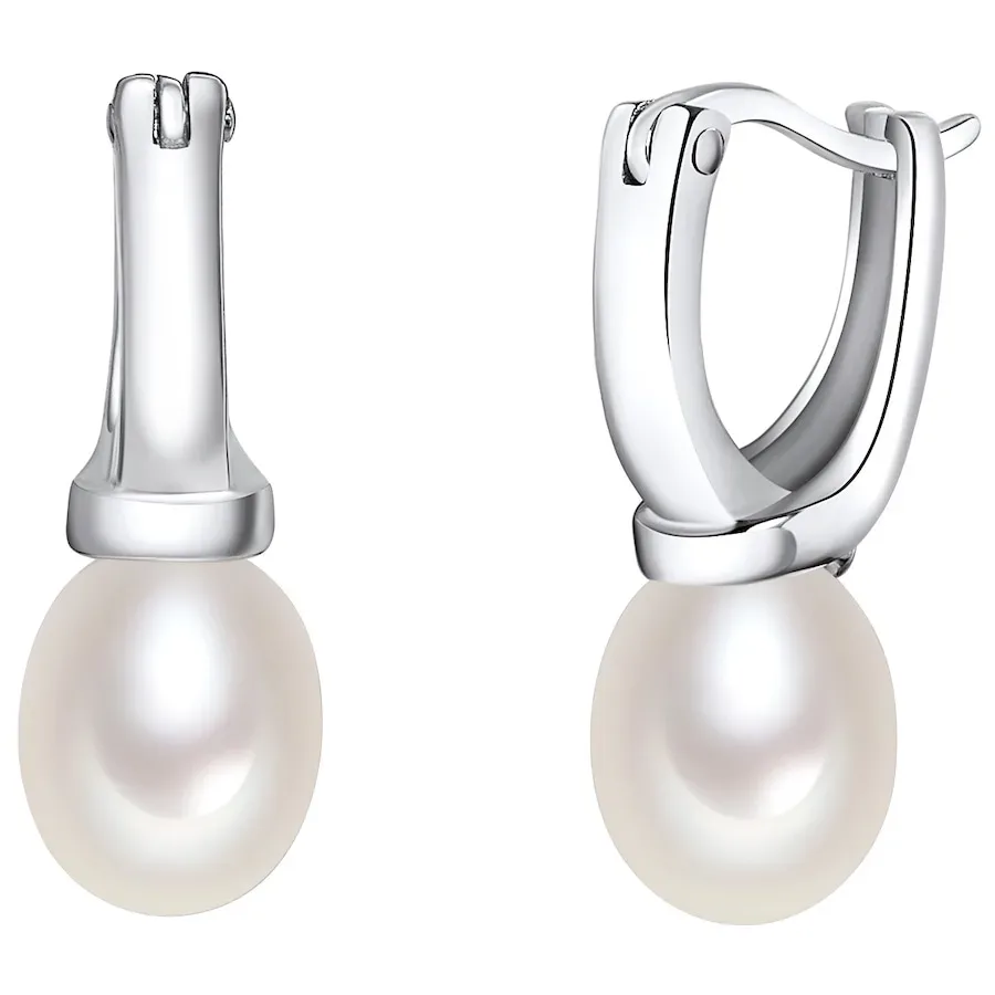 Valero Pearls Perlen-Ohrhänger Sterling Silber Süßwasser-Zuchtperle in Silber Ohrringe 1 ct Damen