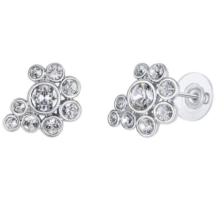 Lulu & Jane Ohrstecker Metall-Legierung verziert mit Kristallen von Swarovski® in Silber Ohrringe 1 ct Damen