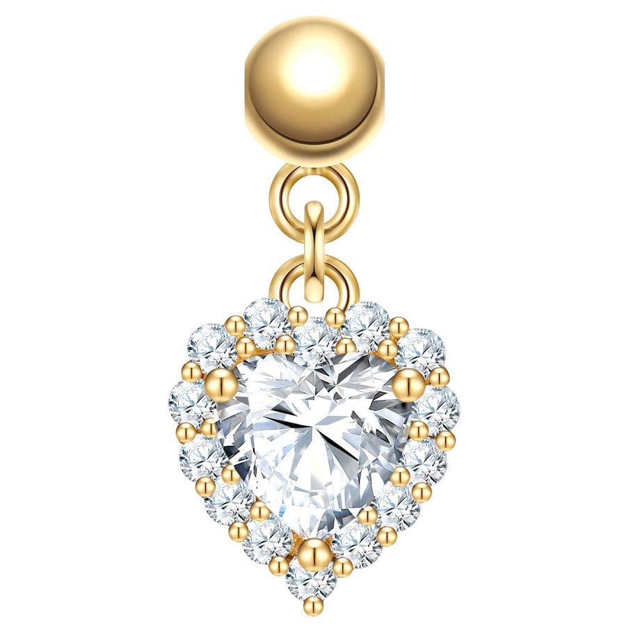 Glanzstücke München Charm Herz aus Sterling Silber in Gelbdold mit Zirkonia Ketten 1 ct Damen