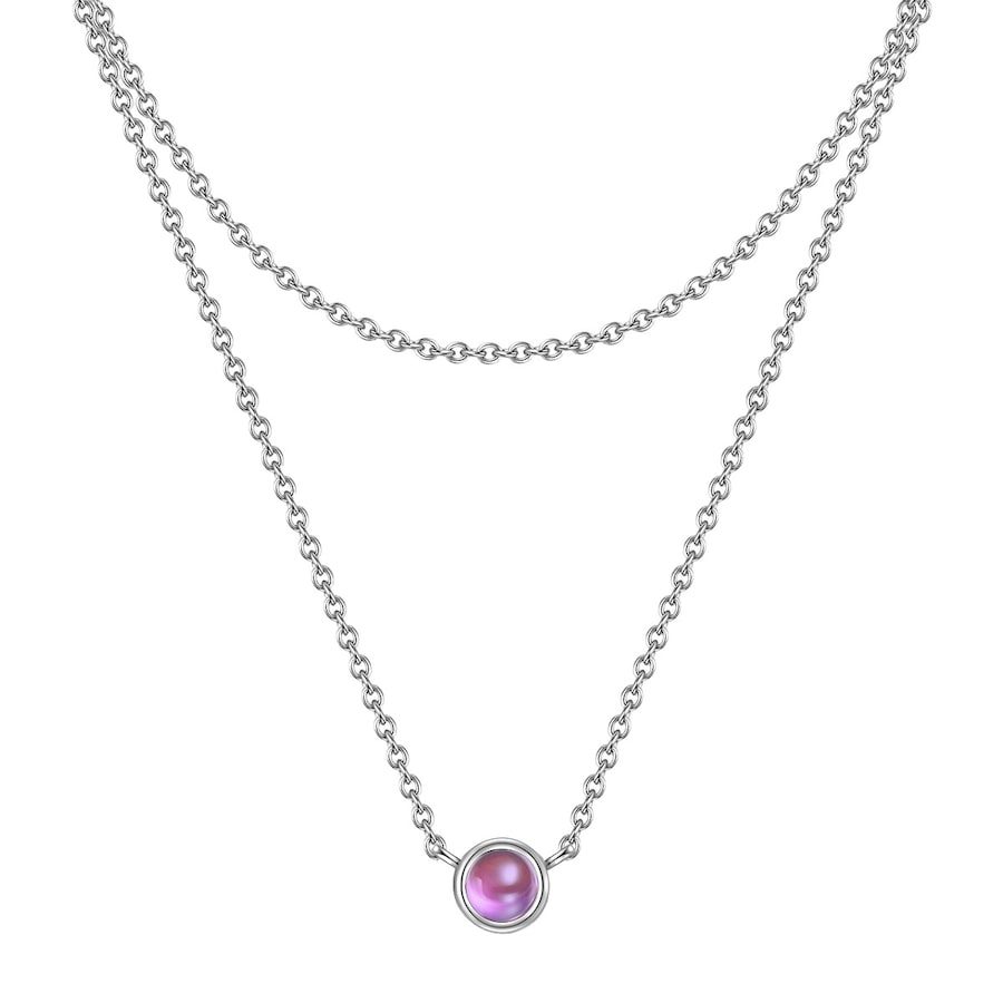 Glanzstücke München Halskette Sterling Silber Amethyst in Gelbgold Ketten 1 ct Damen