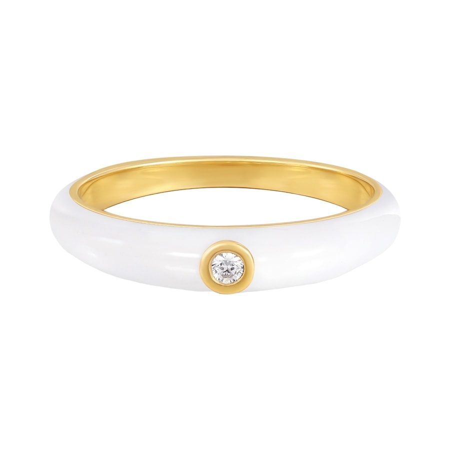 Glanzstücke München Ring aus Sterling Silber in gelbgold mit Zirkonia Ringe 1 ct Damen