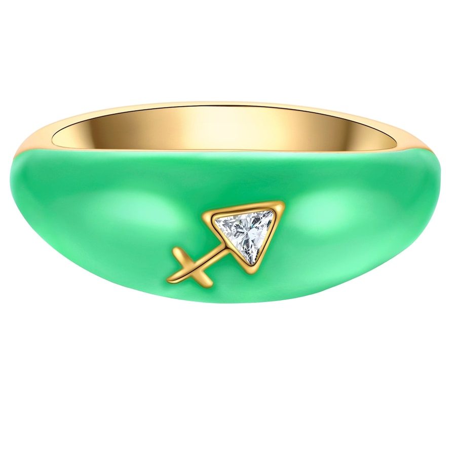 Glanzstücke München Ring Sternzeichen Schütze aus Sterling Silber in Gelbgold mit Zirkonia Ringe 1 ct Damen