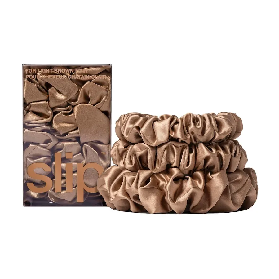 Slip Pure Silk Back To Basics Assorted Scrunchies Light Brown Haargummi 3 Stk