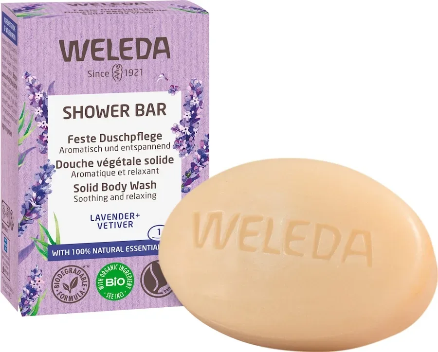 Weleda Shower Bar Feste Duschpflege Lavender + Vetiver Seife 75 g