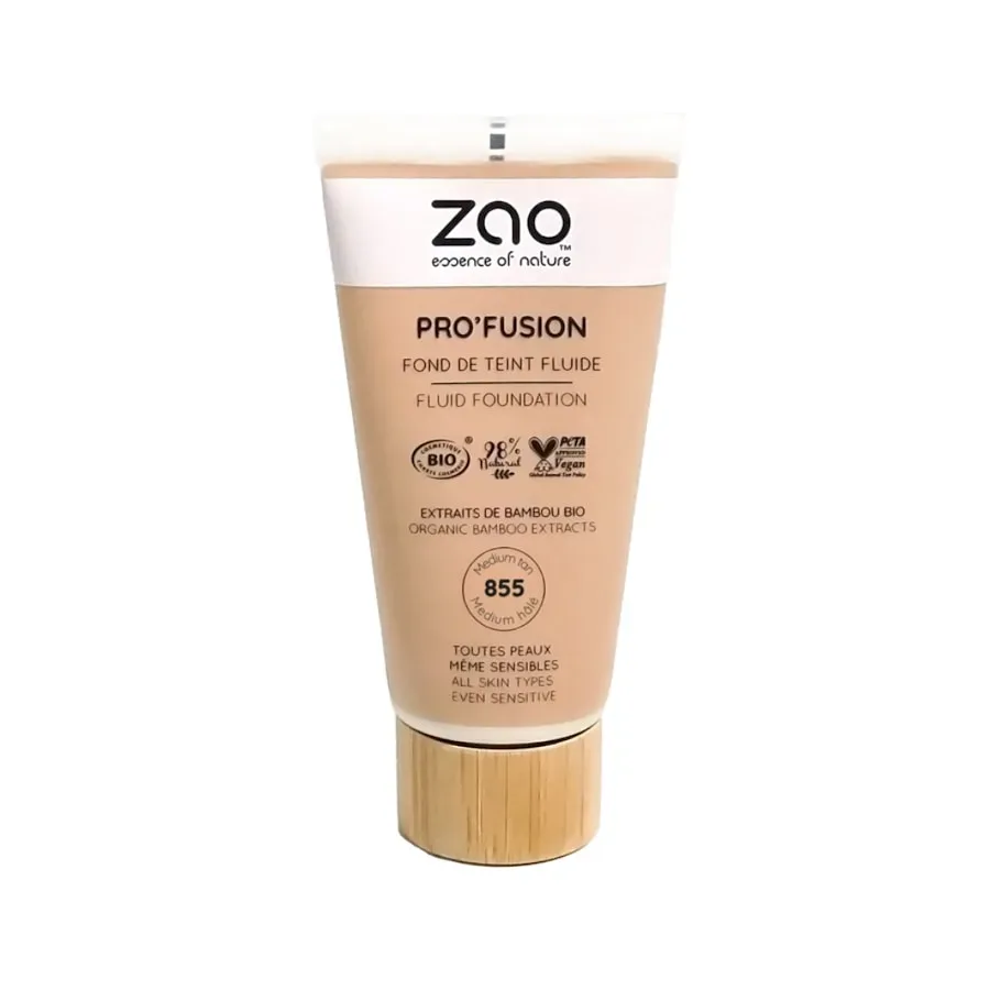 ZAO MAKEUP - Pro'Fusion Fluid foundation - Bio-zertifiziert, vegan, 1 Stück, Medium tan