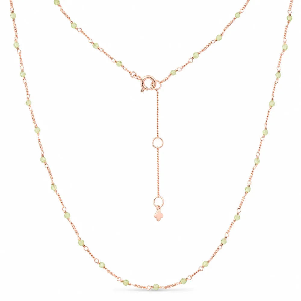 Maja Emulto Halskette - Peridot grün 925 Silber rosegold - MEN-4128-P