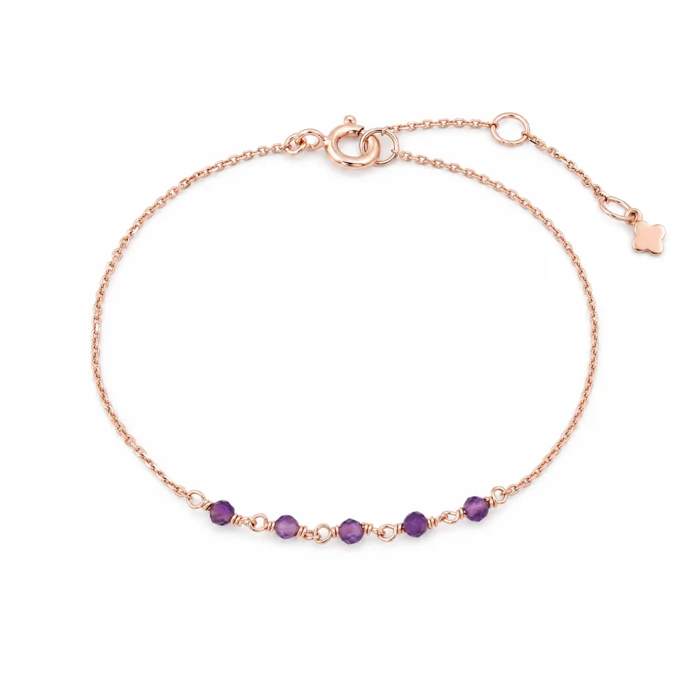 Maja Emulto Armband - Amethyst facettiert rosegold violett - MEB-1838-AB