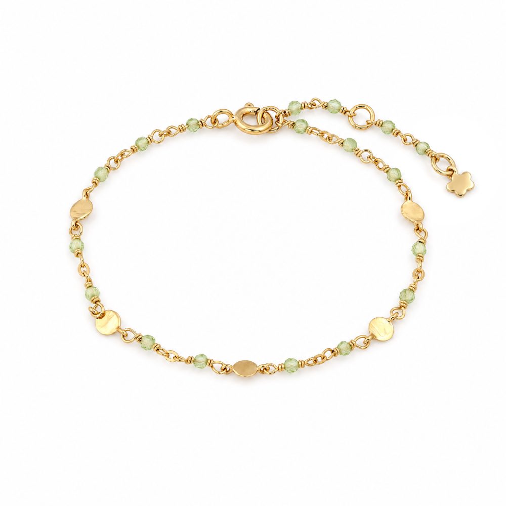 Maja Emulto Armband - Peridot facettiert 925 Silber vergoldet grün - MEB-2161-P