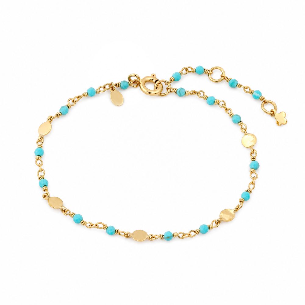 Maja Emulto Armband - Türkis facettiert vergoldet - MEB-2161-TQS