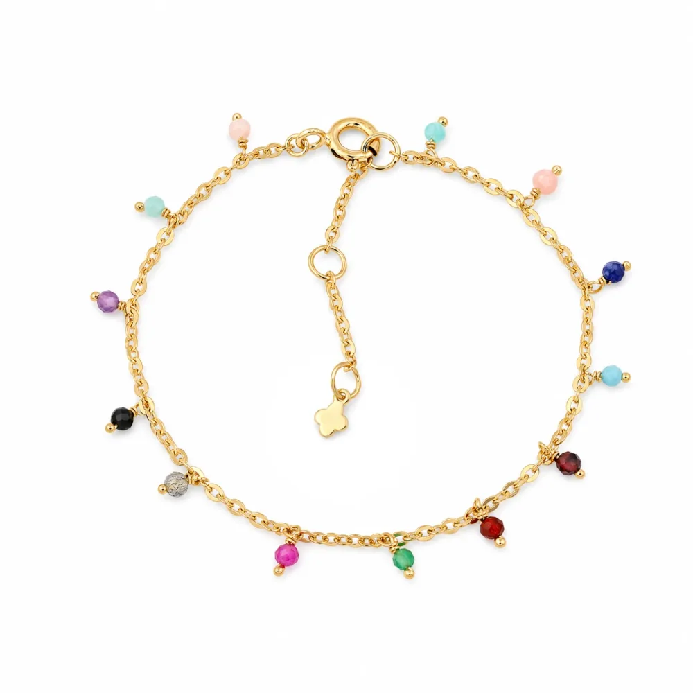 Maja Emulto Armband - bunt facettiert vergoldet - MEB-2183-MIX