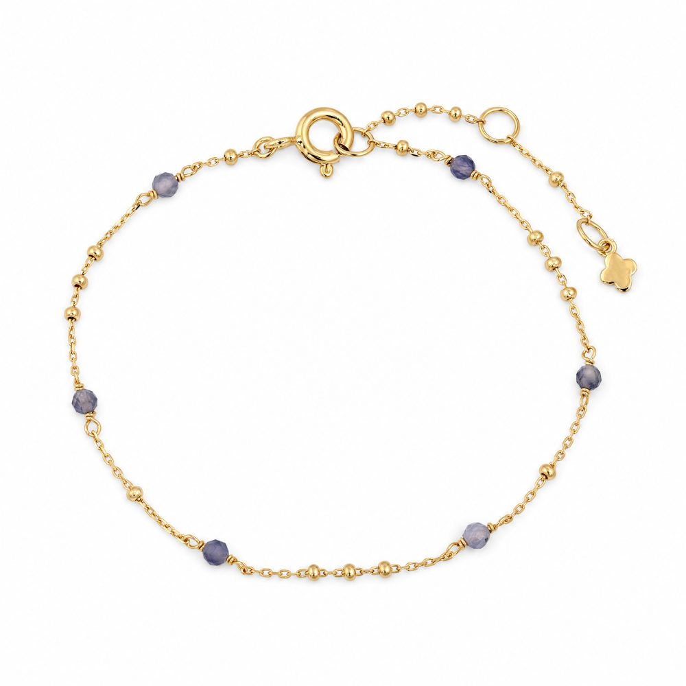Maja Emulto Armband - Iolith facettiert vergoldet violettblau - MEB-2581-I
