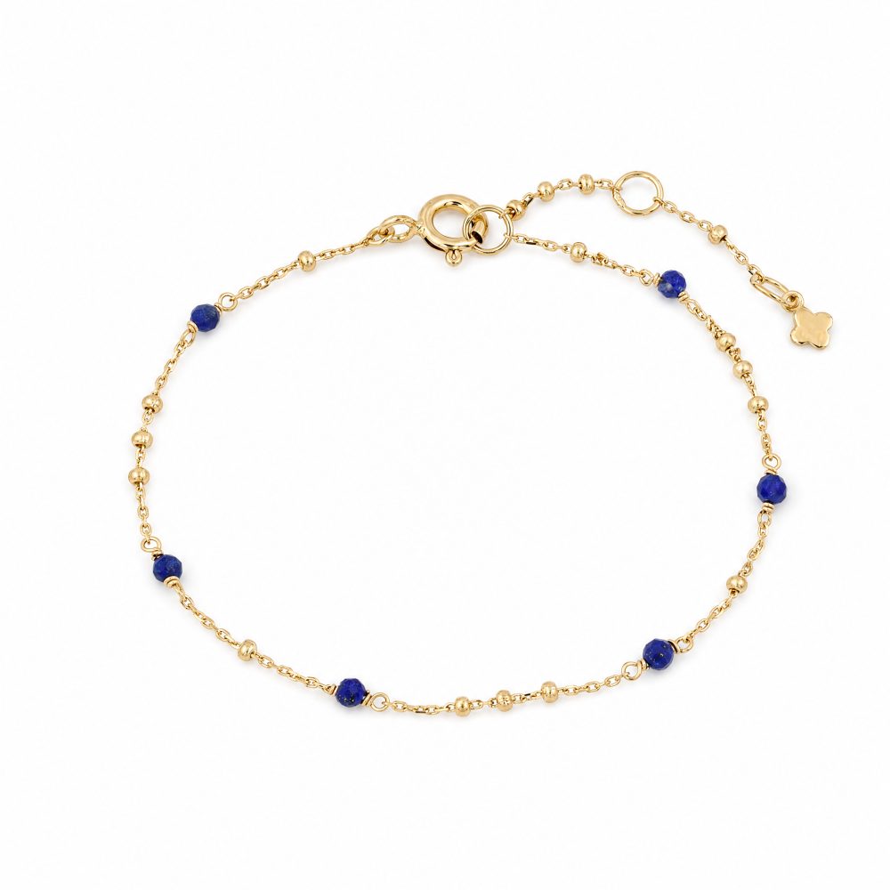 Maja Emulto Armband - Lapis Lazuli facettiert vergoldet - MEB-2581-LL