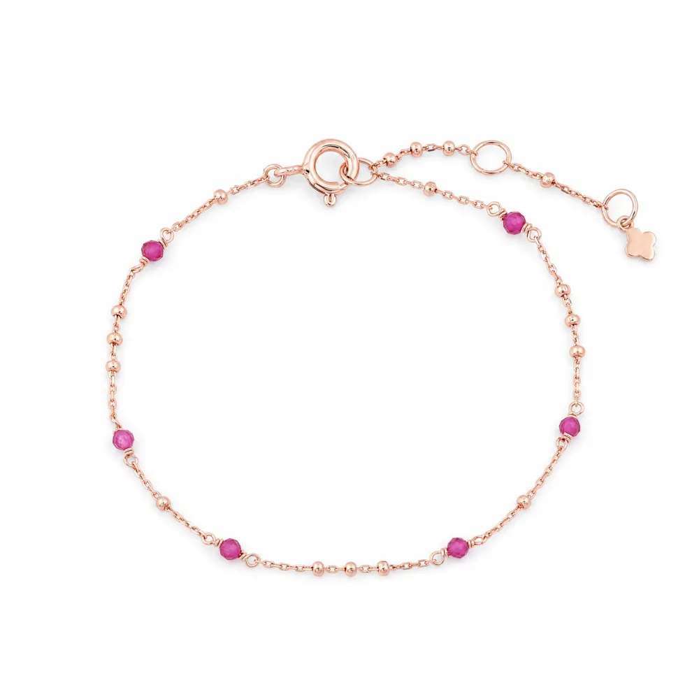Maja Emulto Armband - synthetischer Rubin rosegold facettiert - MEB-2581-RS