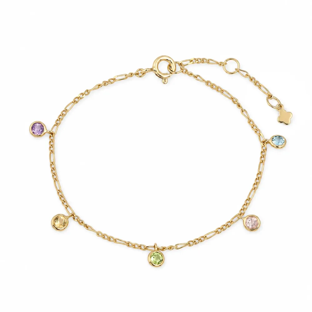 Maja Emulto Armband - bunt facettiert vergoldet - MEB-3209-MIX