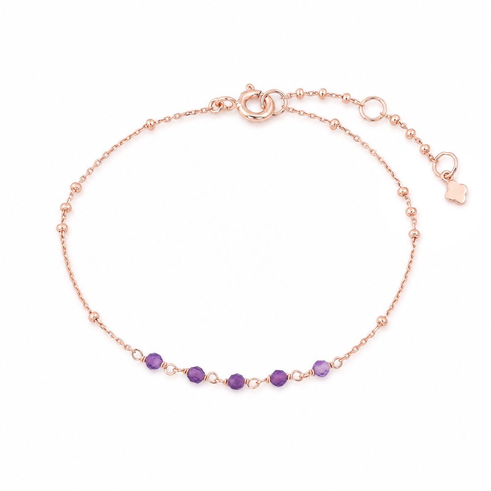 Maja Emulto Armband - Amethyst facettiert rosegold - MEB-3355-AB