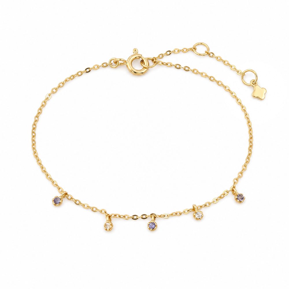 Maja Emulto Armband - Iolith Topas facettiert vergoldet - MEB-3362-I-TW