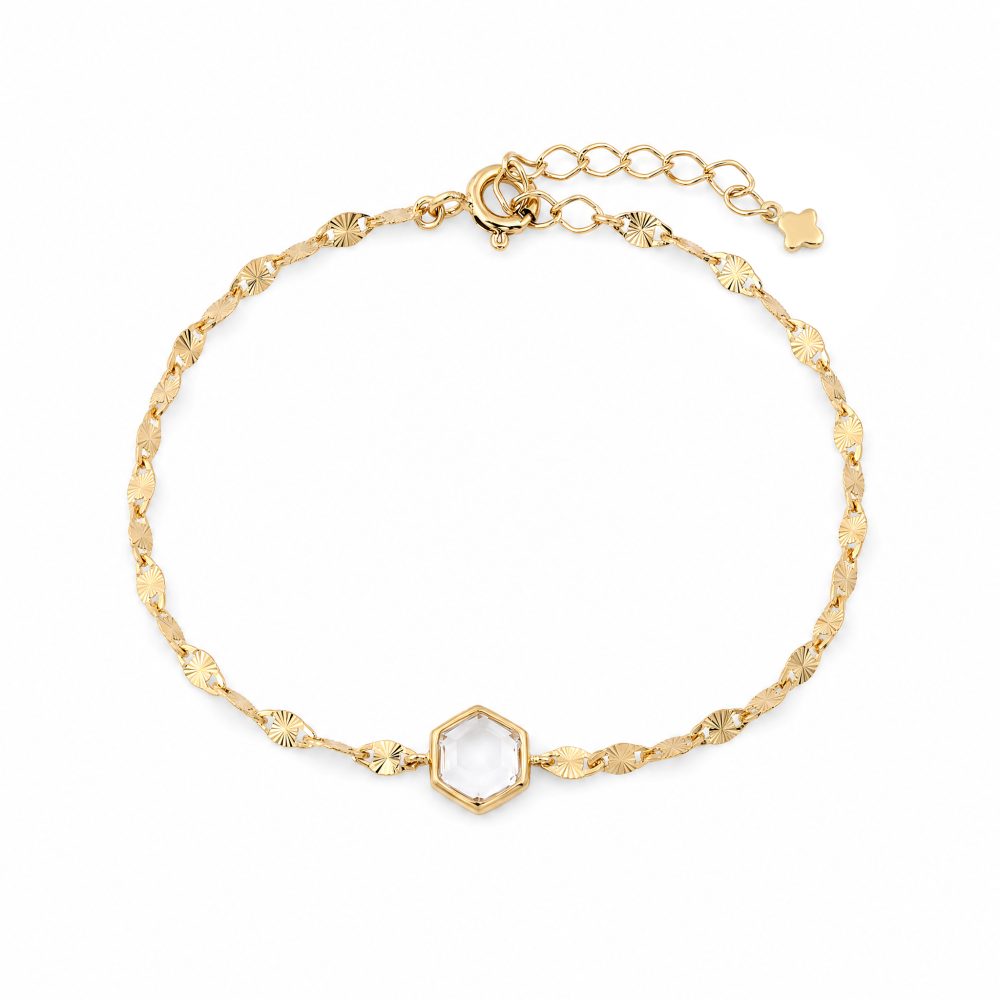Maja Emulto Armband - Rock Crystal facettiert vergoldet - MEB-3880-RCL