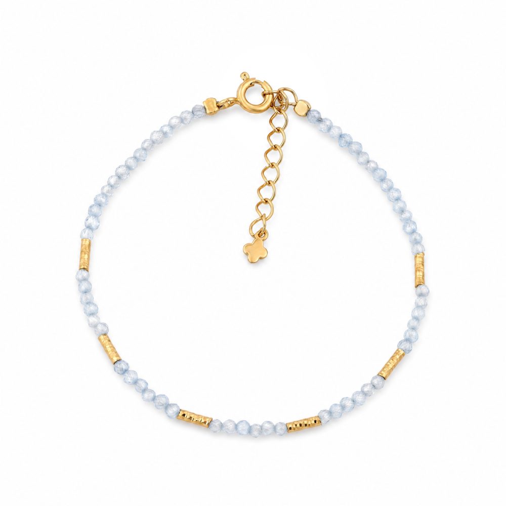 Maja Emulto Armband - Zirkonia blau 925 Silber vergoldet - MEB-4125-BLZ