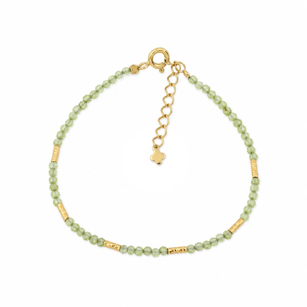 Maja Emulto Armband - Peridot facettiert 925 Silber vergoldet grün - MEB-4125-P
