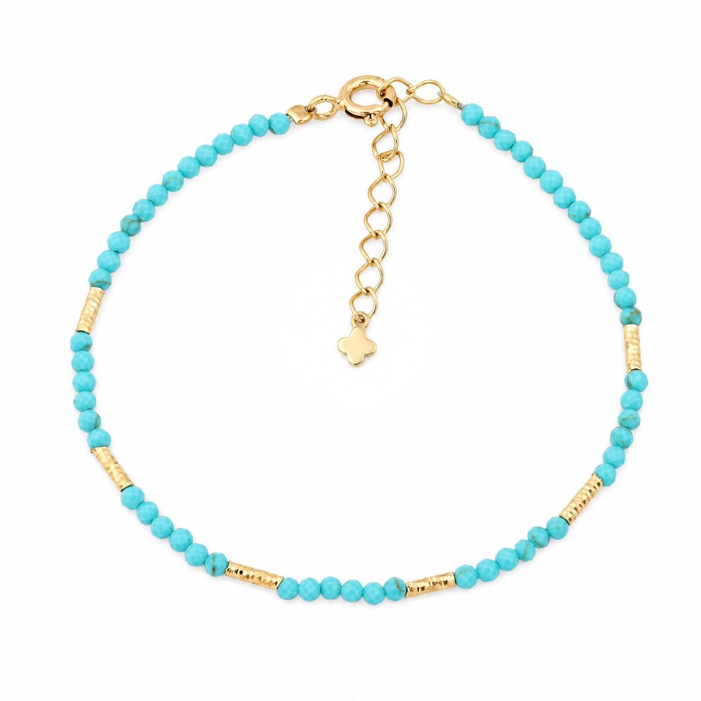 Maja Emulto Armband - Türkis facettiert vergoldet - MEB-4125-TQS