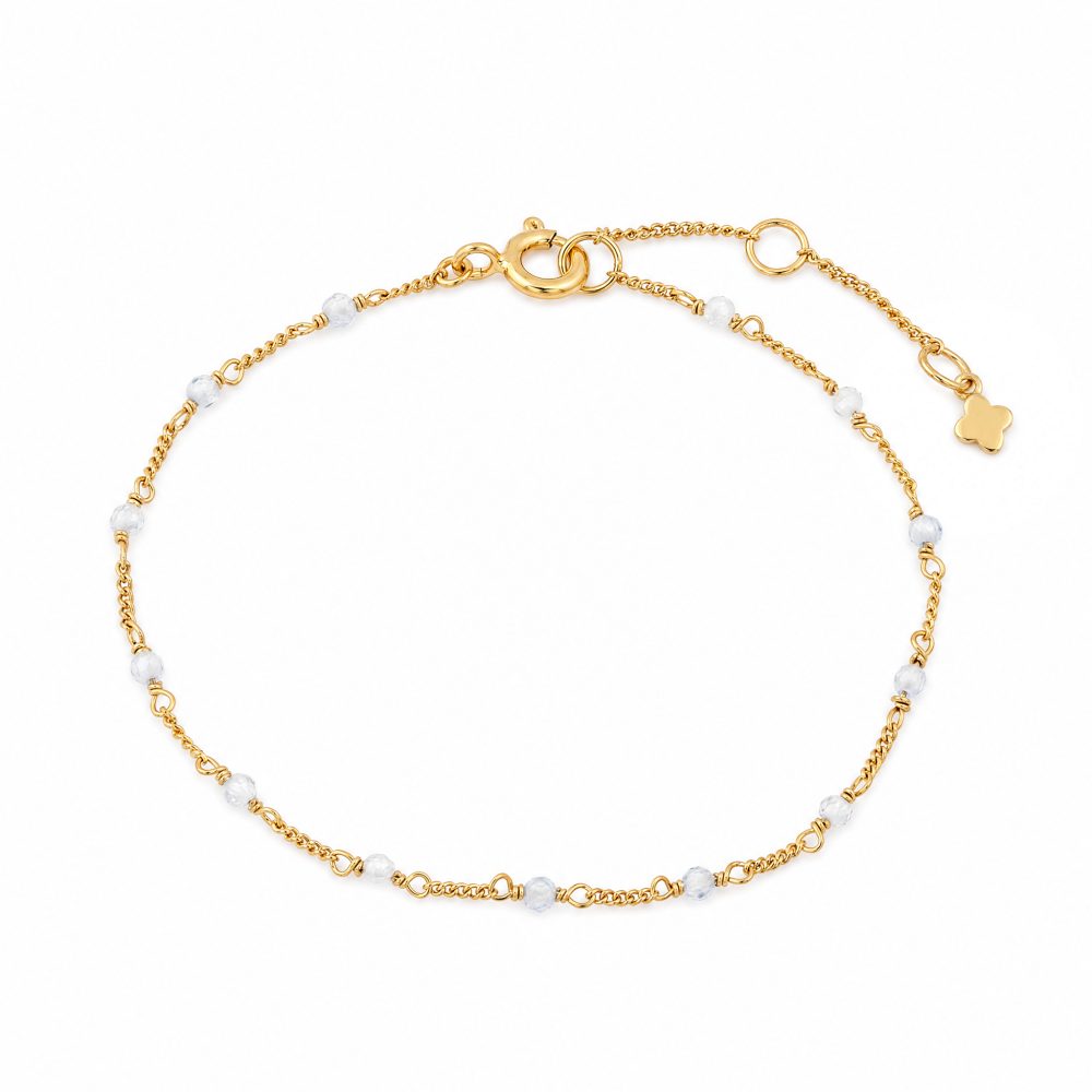 Maja Emulto Armband - Zirkonia facettiert vergoldet blau - MEB-4128-BLZ