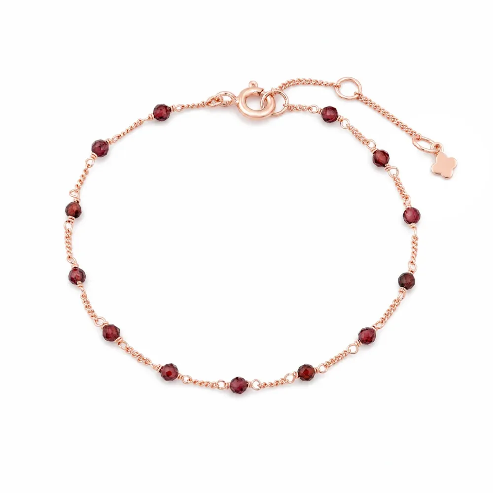 Maja Emulto Armband - Granat facettiert 925 Silber rosegold - MEB-4128-G