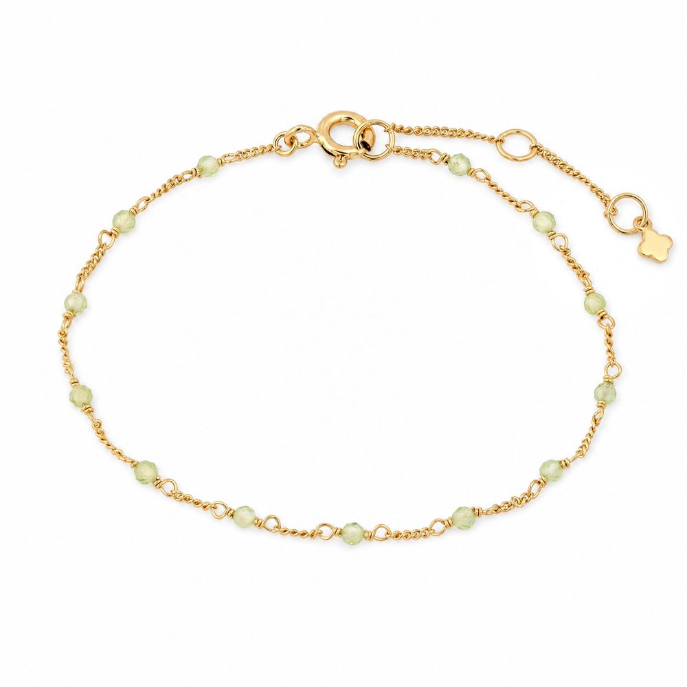 Maja Emulto Armband - Peridot facettiert grün vergoldet - MEB-4128-P