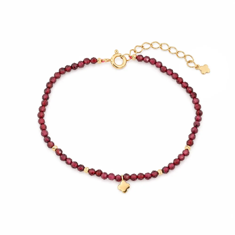 Maja Emulto Armband - Granat facettiert vergoldet rot - MEB-4132-G
