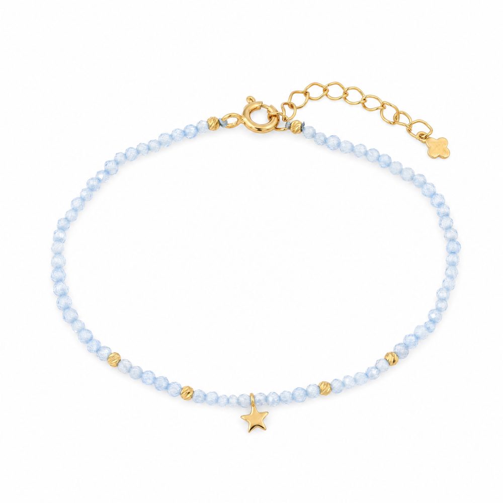 Maja Emulto Armband - Zirkonia blau vergoldet Stern - MEB-4133-BLZ