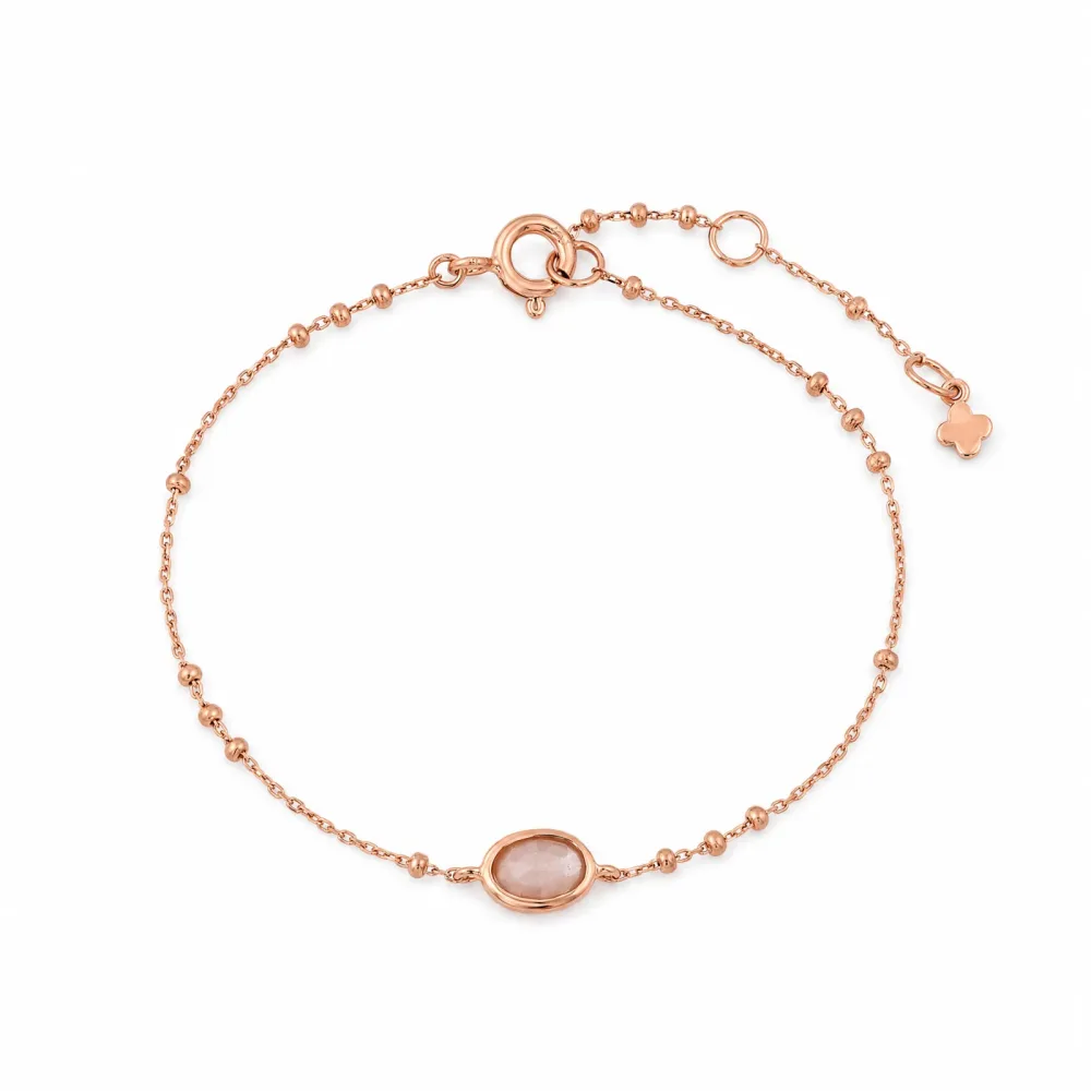 Maja Emulto Armband - Mondstein pfirsich 925 Silber vergoldet - MJB-005-MP