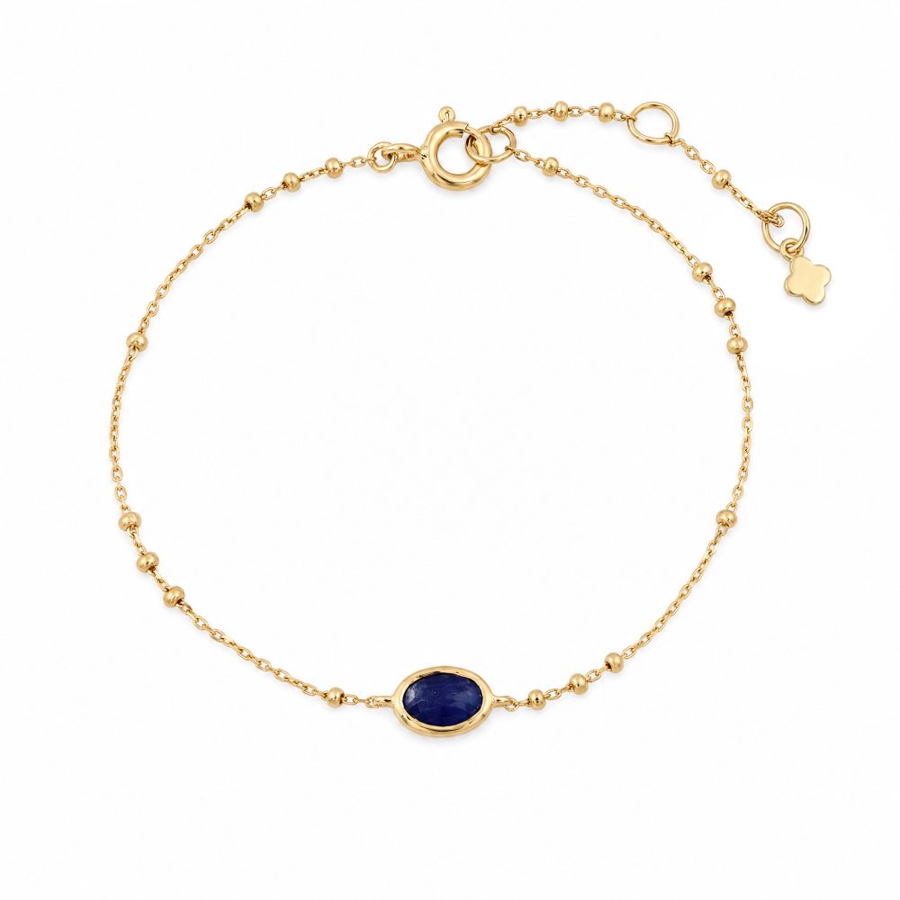 Maja Emulto Armband - Sodalith blau 925 Silber vergoldet - MJB-005-SDL