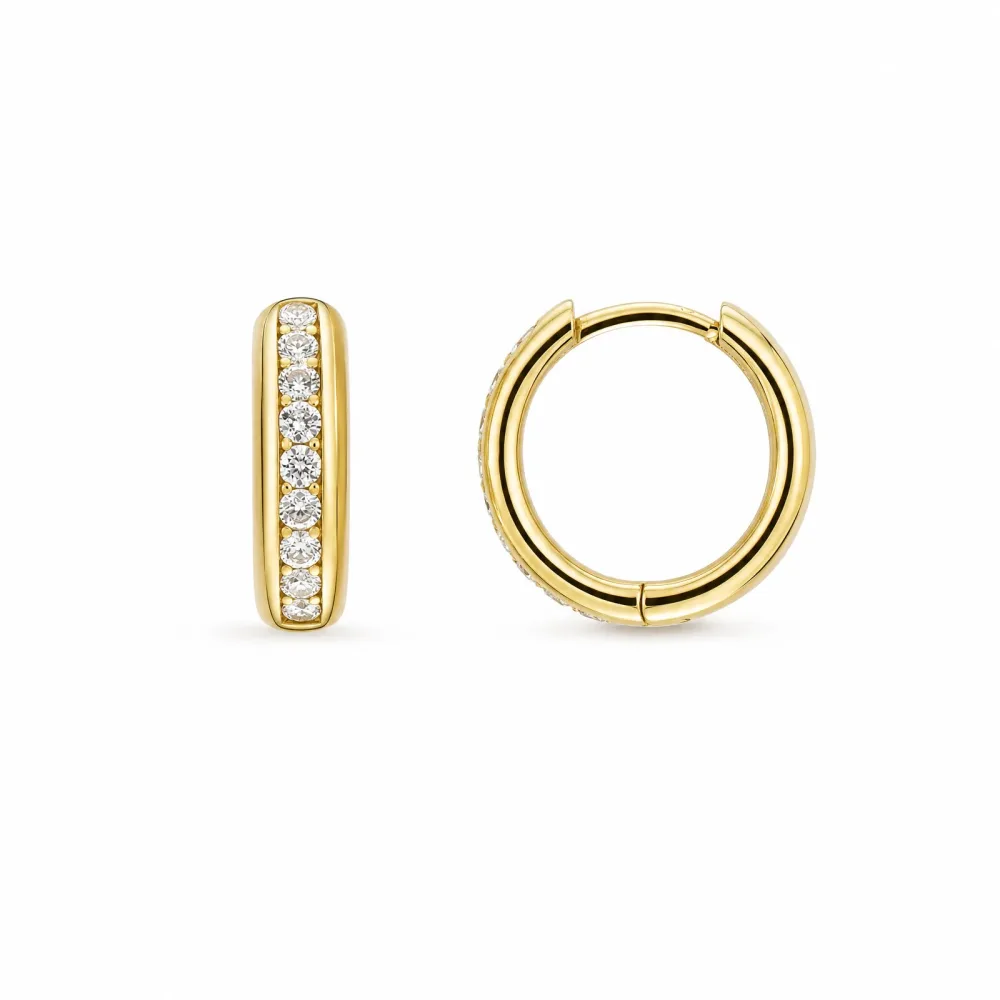 ELLA Juwelen Creolen - ELLA Juwelen Creolen 585 Gold mit Zirkonia - NPU/CO129GG