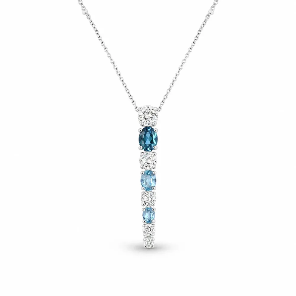 ELLA Juwelen Collier - ELLA Juwelen Collier 585 Gold Blau mit Brillant - A2219