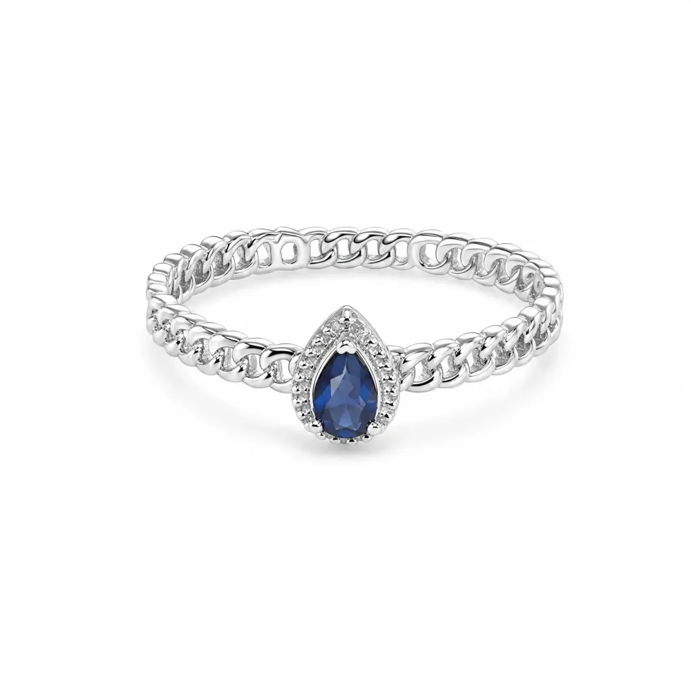 ELLA Juwelen Ring - ELLA Juwelen Ring 750 Gold weiß mit Brillant und Edelstein - A2418
