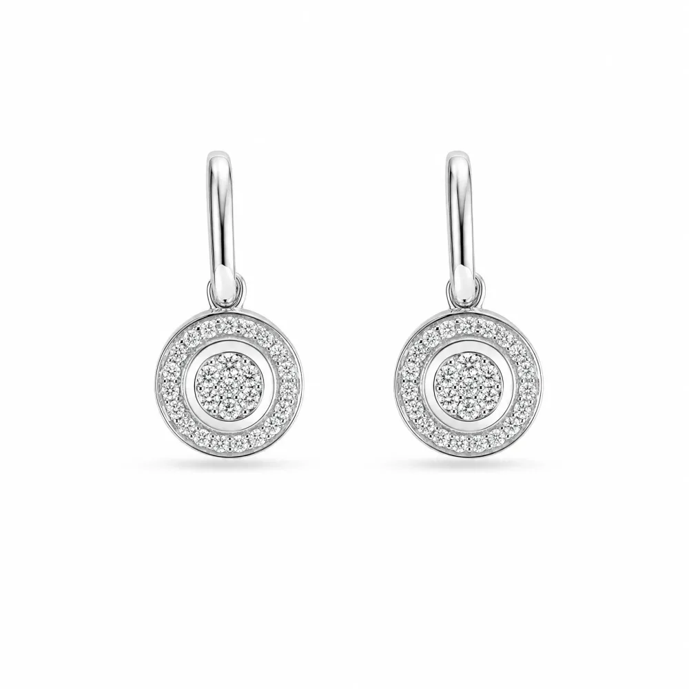 Stardiamant Ohrringe - Stardiamant Ohrringe 585 Gold Weiß mit Brillant - FD233W