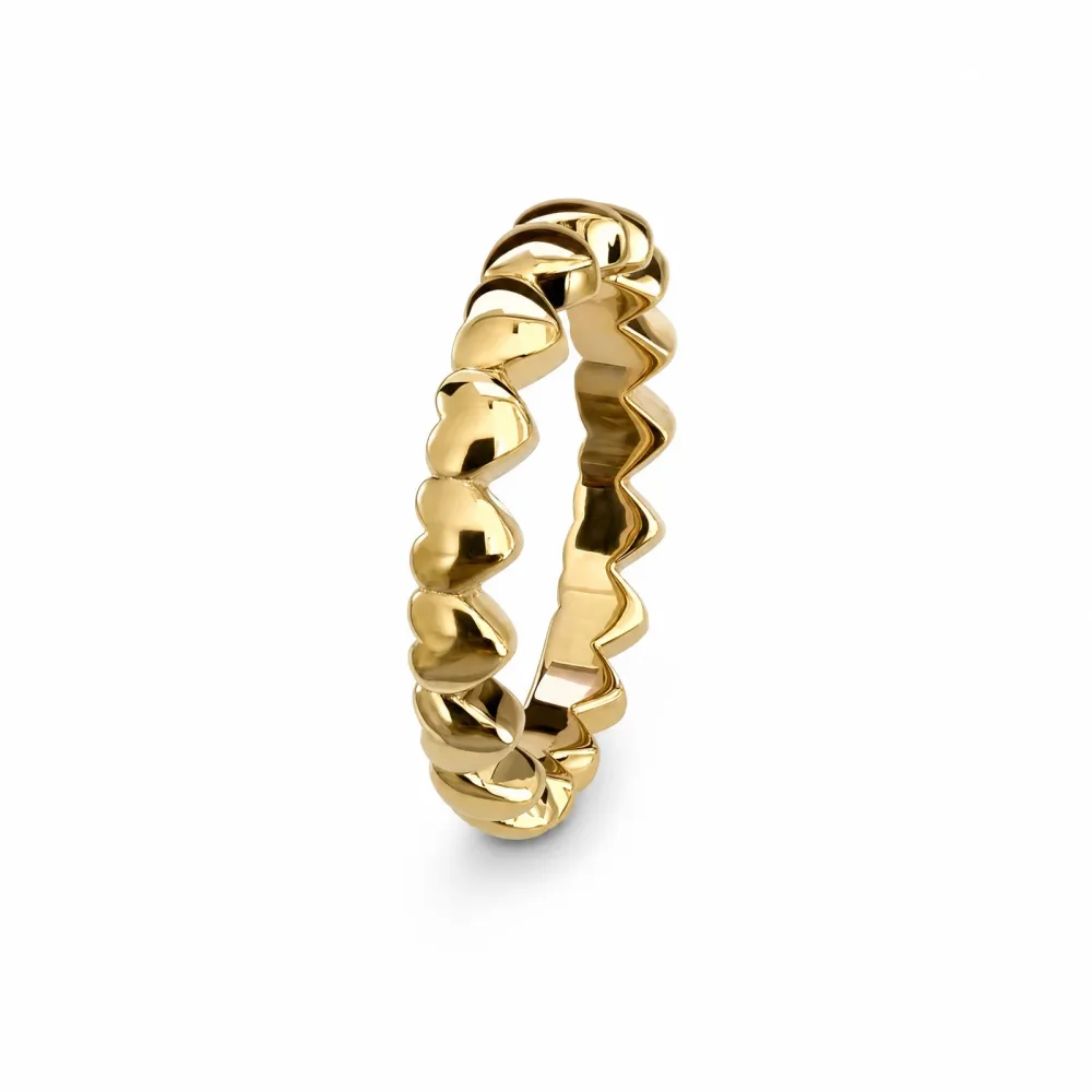 FJF JEWELLERY Ring - FJF JEWELLERY Herzring 925 Silber vergoldet - FJF0043152SYG