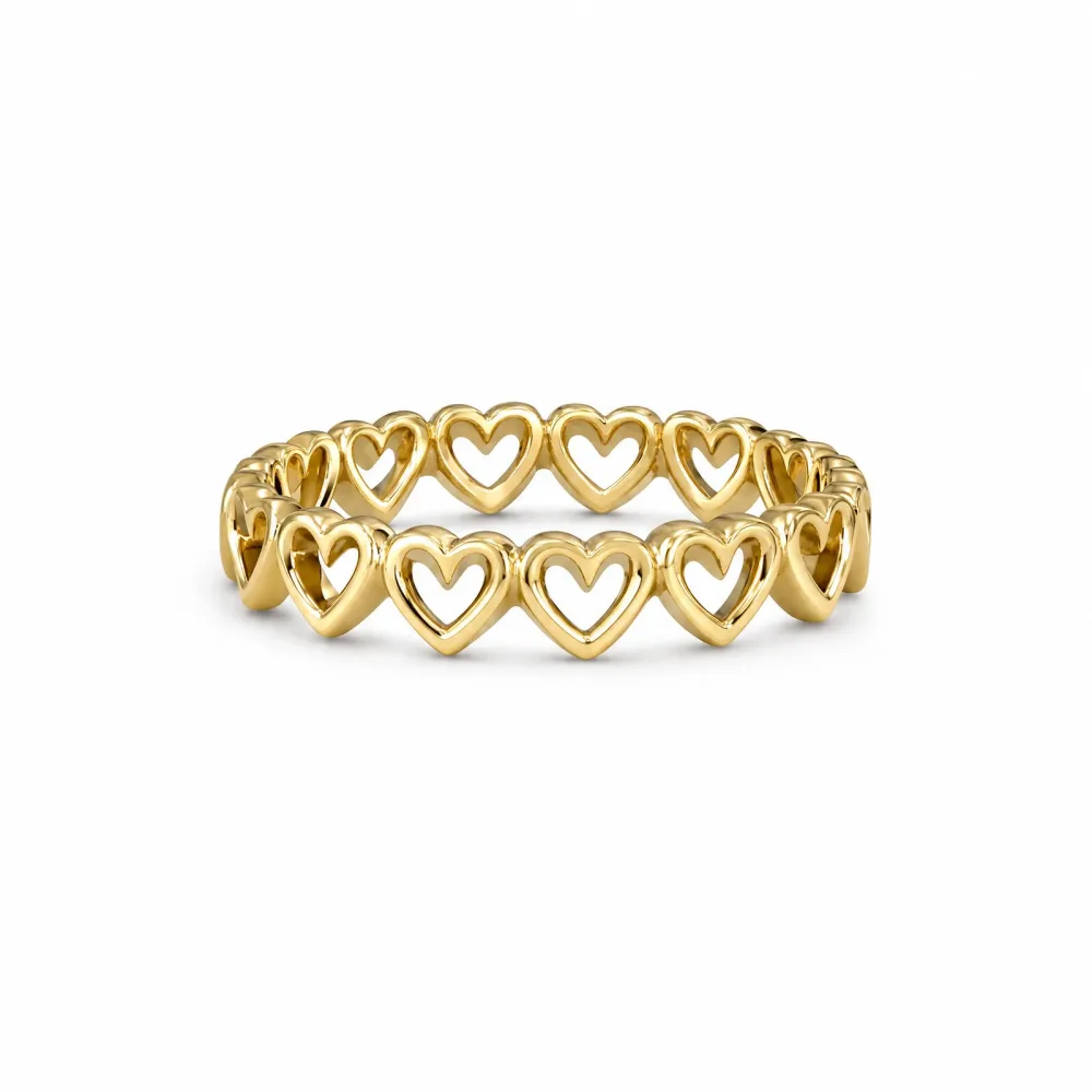 FJF JEWELLERY Ring - FJF JEWELLERY Ring Herz 925 Silber vergoldet - FJF0043252SYG