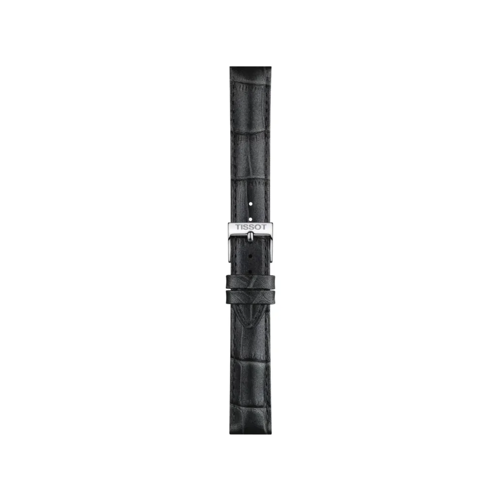 Tissot Uhrband - ORIGINAL TISSOT LEDERARMBAND SILBERGRAU BANDANSTOSS 16 MM - T852047924
